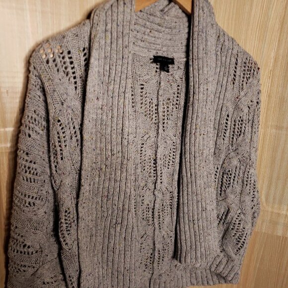 The Limited Grey Heathered Open Front Dolman Sleeve Cardigan Sweater Med… - Picture 3 of 7